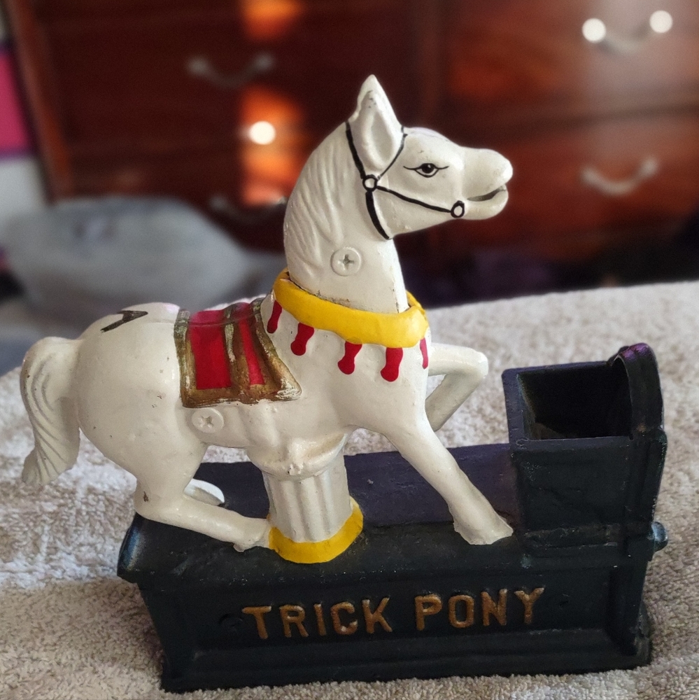VTG Cast Iron Mechanical Bank Trick Pony - Picture 3 of 4